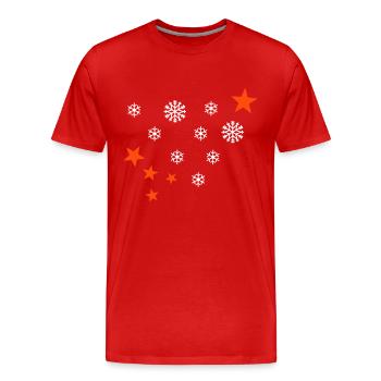 flocon de neige - T-shirt bio Premium Homme - rouge - Devant - Damien (186cm)
