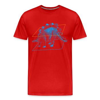 Stegosaurus Dinosaurier - Männer Premium Bio T-Shirt - Rot - Vorne - Damien (186cm)