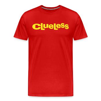 Clueless Classic Logo - Men's Premium Organic T-Shirt - red - Front - Damien (186cm)