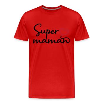 Super maman - T-shirt bio Premium Homme - rouge - Devant - Damien (186cm)