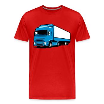 Truck LKW strasse - Männer Premium Bio T-Shirt - Rot - Vorne - Damien (186cm)