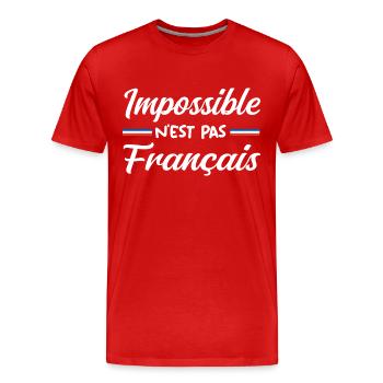 Impossible n est pas francais - T-shirt bio Premium Homme - rouge - Devant - Damien (186cm)