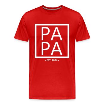 Papa 2024 - Männer Premium Bio T-Shirt - Rot - Vorne - Damien (186cm)