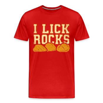 Je lèche des pierres - Géologue - T-shirt bio Premium Homme - rouge - Devant - Damien (186cm)