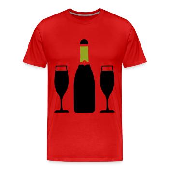 Symbole du vin rouge - T-shirt bio Premium Homme - rouge - Devant - Damien (186cm)