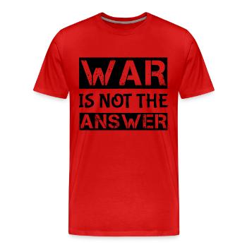 War - Men's Premium Organic T-Shirt - red - Front - Damien (186cm)