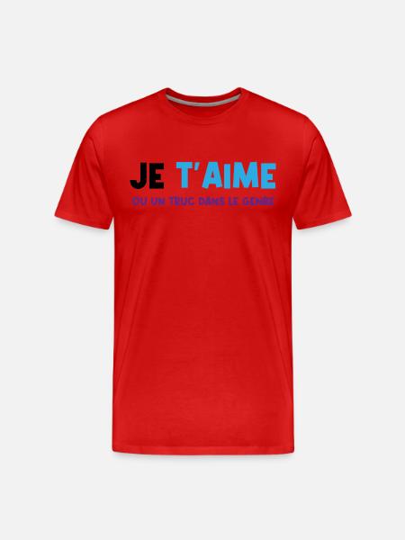 je t'aime - T-shirt bio Premium Homme - rouge