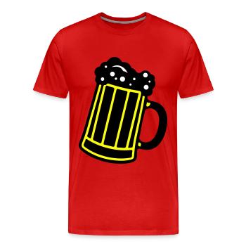 Chope de bière symbole de bière Cheers - T-shirt bio Premium Homme - rouge - Devant - Damien (186cm)