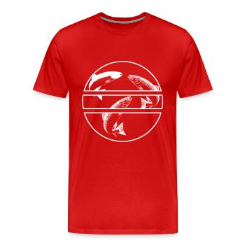 Lachs - Männer Premium Bio T-Shirt - Rot - Vorne - Damien (186cm)