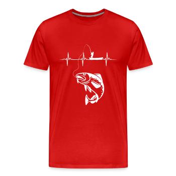 Battito cardiaco per la pesca del merluzzo - Maglietta ecologica premium da uomo - rosso - Fronte - Damien (186cm)