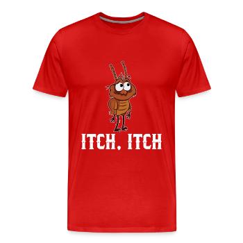 Démangeaisons aux puces Démangeaisons - T-shirt bio Premium Homme - rouge - Devant - Damien (186cm)