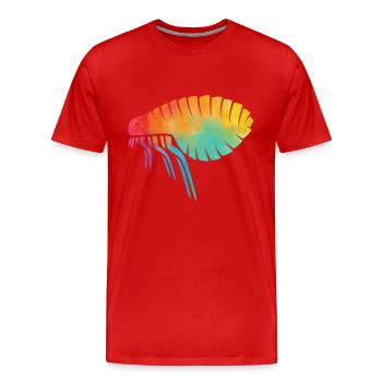 Chemise rétro aux puces - T-shirt bio Premium Homme - rouge - Devant - Damien (186cm)