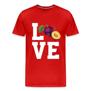 Chères prunes - T-shirt bio Premium Homme - rouge - Devant - Damien (186cm)