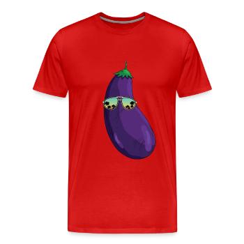 Aubergine fraîche - T-shirt bio Premium Homme - rouge - Devant - Damien (186cm)