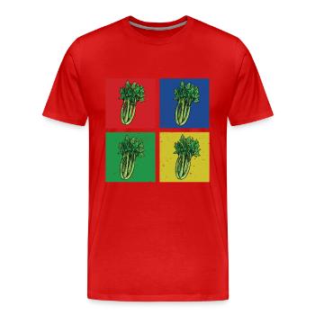 Celery T-Shirt - Men's Premium Organic T-Shirt - red - Front - Damien (186cm)