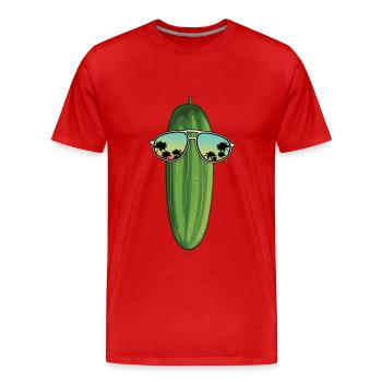 Cucumber - Men's Premium Organic T-Shirt - red - Front - Damien (186cm)