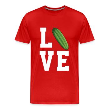 Dear Cucumber - Men's Premium Organic T-Shirt - red - Front - Damien (186cm)