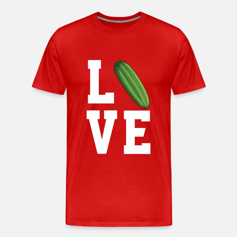 Liebe Gurke - Männer Premium Bio T-Shirt - Rot