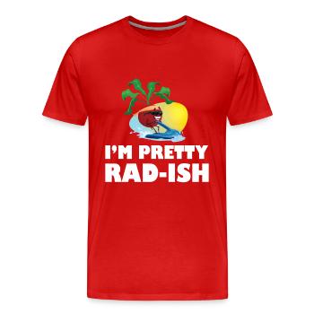 Radis Sports nautiques - T-shirt bio Premium Homme - rouge - Devant - Damien (186cm)