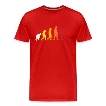 Mushroom Picker Evolution - Men's Premium Organic T-Shirt - red - Front - Damien (186cm)