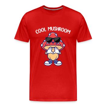 Cool mushroom - Men's Premium Organic T-Shirt - red - Front - Damien (186cm)