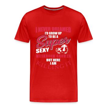 Pilz Züchter - Männer Premium Bio T-Shirt - Rot - Vorne - Damien (186cm)