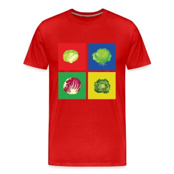 Cabbage - Men's Premium Organic T-Shirt - red - Front - Damien (186cm)