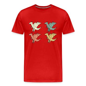 Origami Dragons - T-shirt bio Premium Homme - rouge - Devant - Damien (186cm)