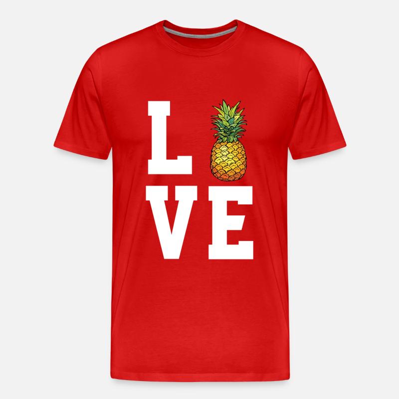 Liebe Ananas - Männer Premium Bio T-Shirt - Rot