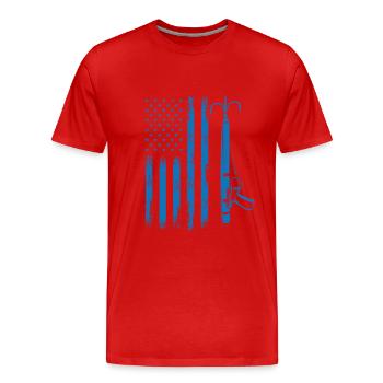 Spearfishing USA - Men's Premium Organic T-Shirt - red - Front - Damien (186cm)