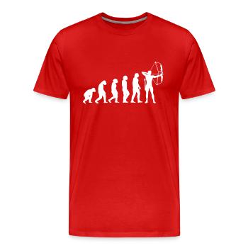 Bogenschiessen Evolution - Männer Premium Bio T-Shirt - Rot - Vorne - Damien (186cm)