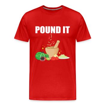 Salade de papaye - T-shirt bio Premium Homme - rouge - Devant - Damien (186cm)