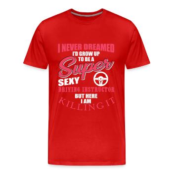 Instructeur de conduite - T-shirt bio Premium Homme - rouge - Devant - Damien (186cm)