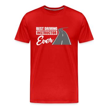 Instructeur de conduite - T-shirt bio Premium Homme - rouge - Devant - Damien (186cm)
