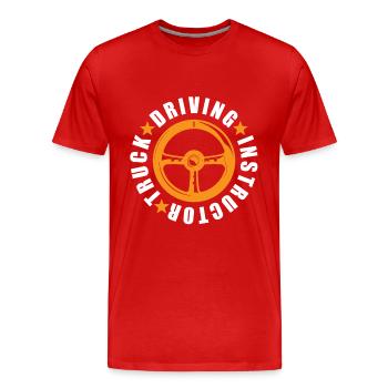 Instructeur de conduite de camion - T-shirt bio Premium Homme - rouge - Devant - Damien (186cm)