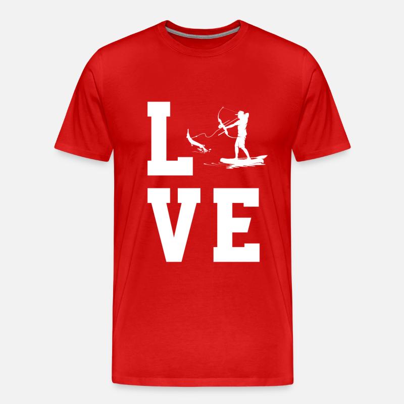 Bogenfischen - Männer Premium Bio T-Shirt - Rot