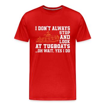 Remorqueur - T-shirt bio Premium Homme - rouge - Devant - Damien (186cm)