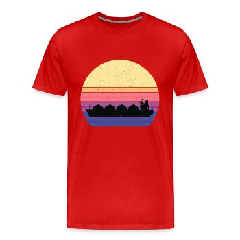 Retro LNG Tanker - Men's Premium Organic T-Shirt - red - Front - Damien (186cm)