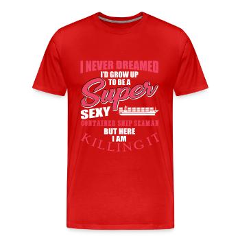 Porte-conteneurs Seeman - T-shirt bio Premium Homme - rouge - Devant - Damien (186cm)