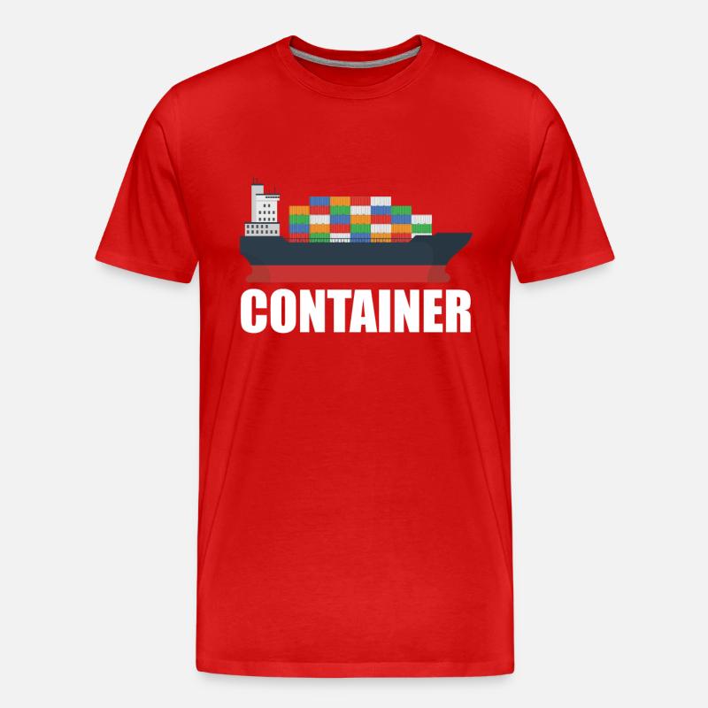 Containerschiff - Männer Premium Bio T-Shirt - Rot