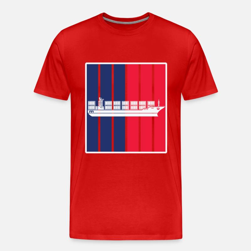 Containerschiff - Männer Premium Bio T-Shirt - Rot