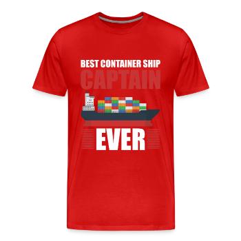 Meilleur capitaine de porte-conteneurs - T-shirt bio Premium Homme - rouge - Devant - Damien (186cm)