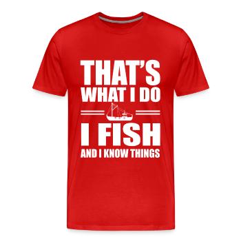 Coupeurs de pêche Pêche - T-shirt bio Premium Homme - rouge - Devant - Damien (186cm)