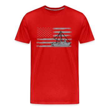 Fischkutter USA Fahne - Männer Premium Bio T-Shirt - Rot - Vorne - Damien (186cm)