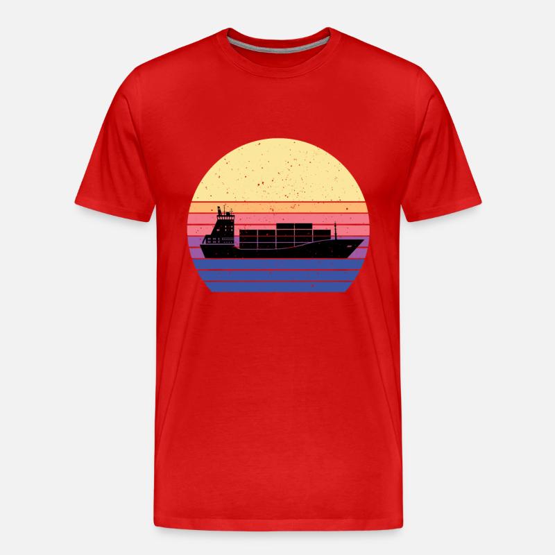 Feederschiff - Männer Premium Bio T-Shirt - Rot