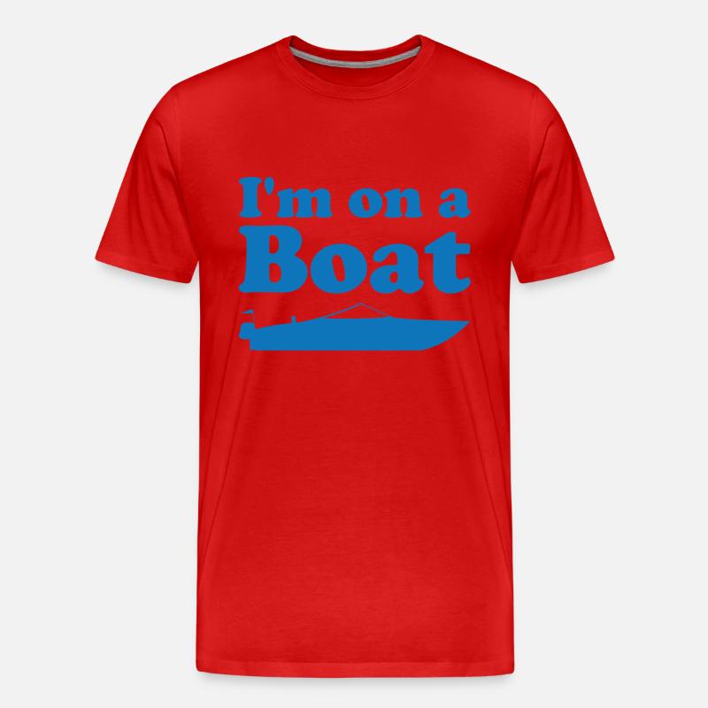 Ich Bin Auf Einem Boot - Männer Premium Bio T-Shirt - Rot