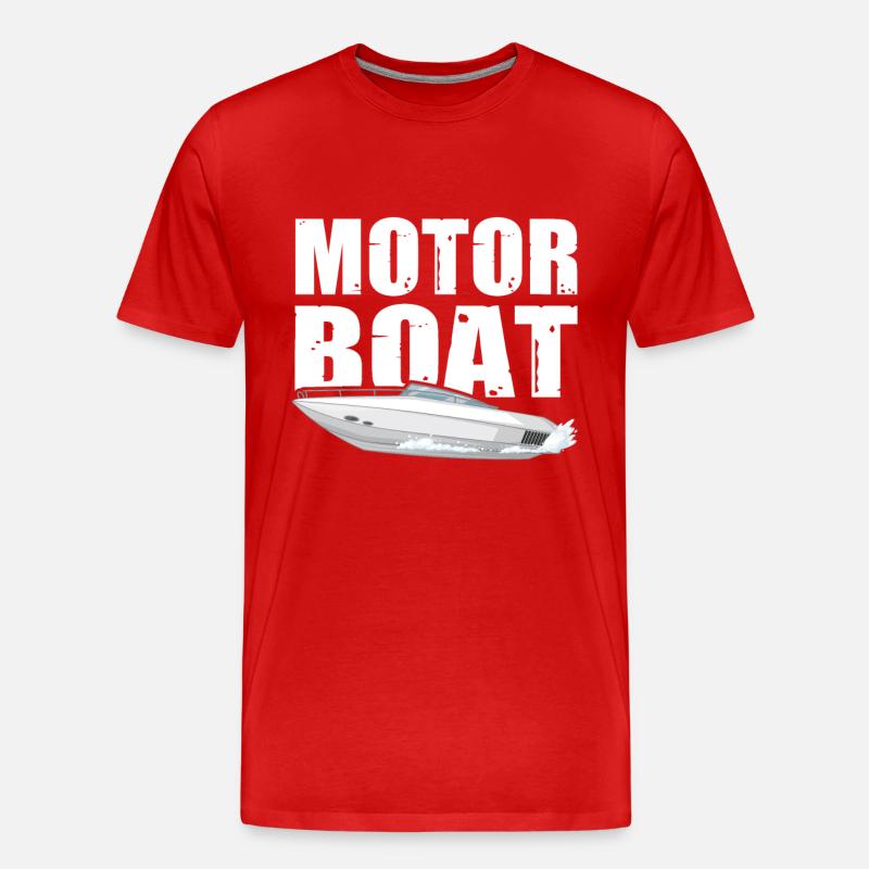 Motorboot - Männer Premium Bio T-Shirt - Rot