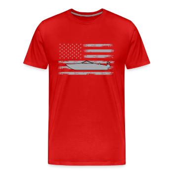 Motorboat USA Flag - Men's Premium Organic T-Shirt - red - Front - Damien (186cm)