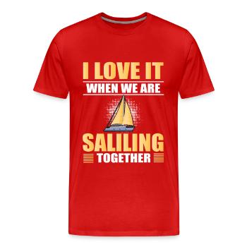 Tolles Segelboot-crew-sprichwort - Männer Premium Bio T-Shirt - Rot - Vorne - Damien (186cm)