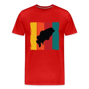 Perch Silhouette - Men's Premium Organic T-Shirt - red - Front - Damien (186cm)
